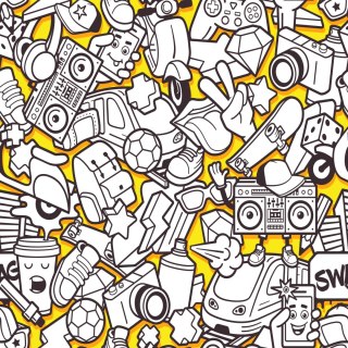 Tapeta Młodzieżowa Miejskie Życie Graffiti Muzyka