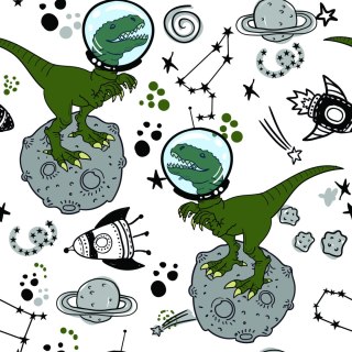 Tapeta Do Pokoju Dziecka, Dinozaury Kosmos Gwiazdy