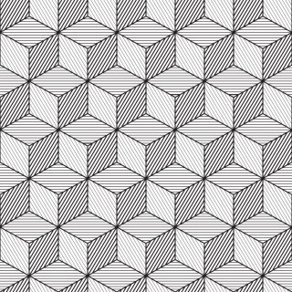 Tapeta Geometryczna-Czarno-Białe Sześciany