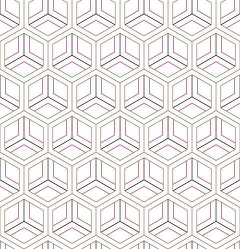 Tapeta Nowoczesny Geometryczny Ornament - Efekt 3D