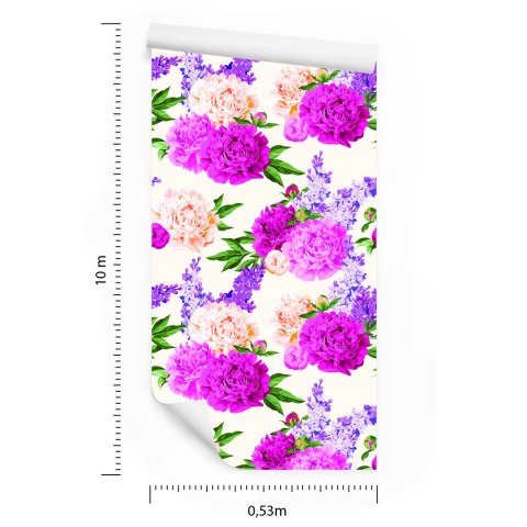 Tapeta Piękne Kolorowe Lilie I Peonie