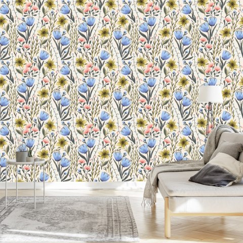 Tapeta Kwiaty Polne W Stylu Vintage
