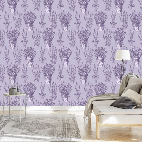 Tapeta Lawenda W Stylu Retro