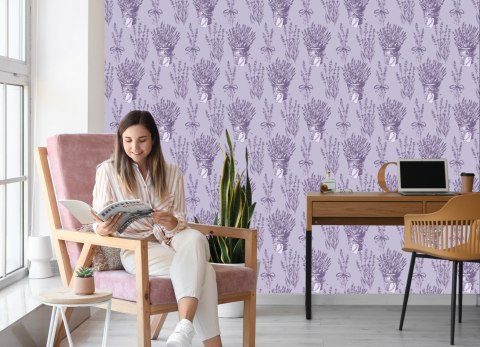 Tapeta Lawenda W Stylu Retro