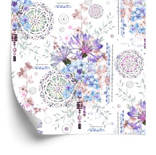 Tapeta Nowoczesna Kwiaty I Ornamenty Akwarela