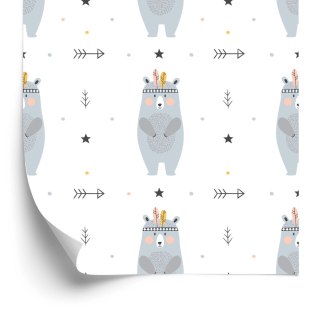 Tapeta Dla Chłopca, Niedźwiedzie, Kropki, Gwiazdki