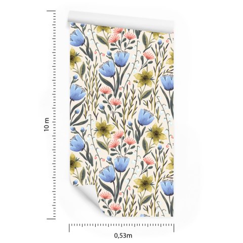 Tapeta Kwiaty Polne W Stylu Vintage