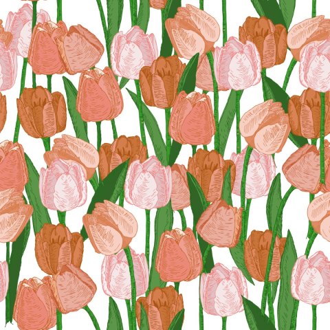 Tapeta Wiosenne Tulipany W Stylu Vintage