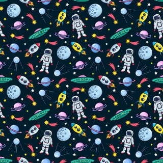 Tapeta Dla Dzieci - Planety, Astronauci, Rakiety I Ufo