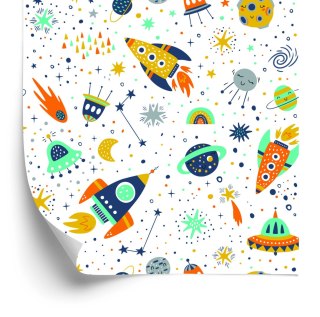 Tapeta Dziecięca Planety Statki Kosmiczne Kosmos