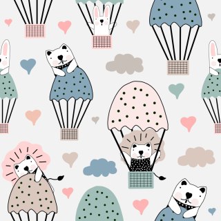 Tapeta Kolorowe Balony Zwierzątka, Pokój Dziecięcy