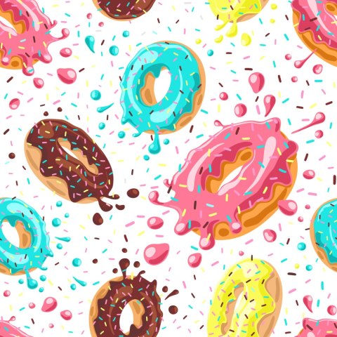 Tapeta Kolorowe Pączki Z Polewą