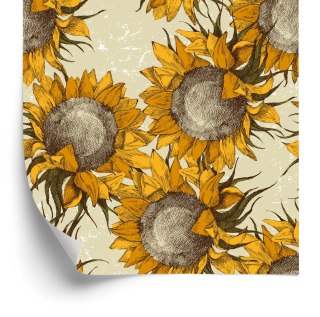 Tapeta Kwiaty Słonecznika W Stylu Vintage