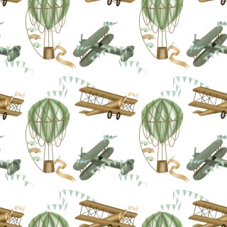 Tapeta Samoloty I Balony Retro