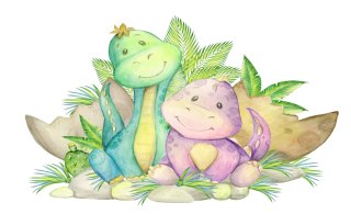 Fototapeta Małe Urocze Dinozaury