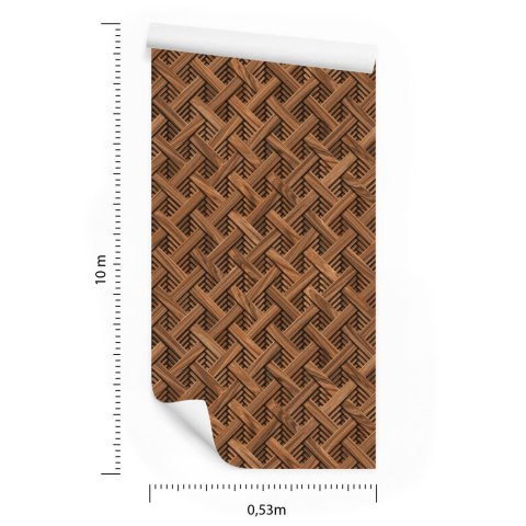 Tapeta Drewniany Wzór Geometryczny 3D