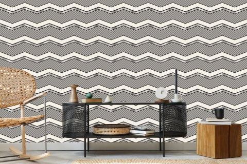 Tapeta Geometryczna - Retro Zygzaki