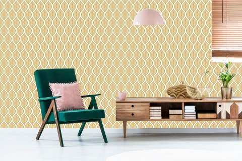 Tapeta Retro - Piękne Geometryczne Liście