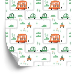 Tapeta Dla Dzieci Samochody W Stylu Skandynawskim
