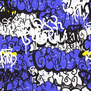 Tapeta Graffiti Z Fioletowymi Elementami