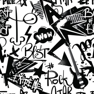 Tapeta Graffiti Z Gitarami