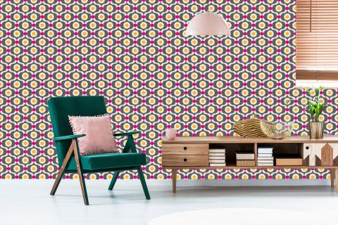 Tapeta Kolorowe Retro Wzory
