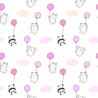 Tapeta Zwierzęta Z Balonikami