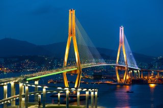 Obraz Na Płótnie Most Busan Harbor Bridge, Korea Południowa