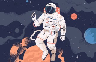 Fototapeta Astronauta W Kosmosie I Planety