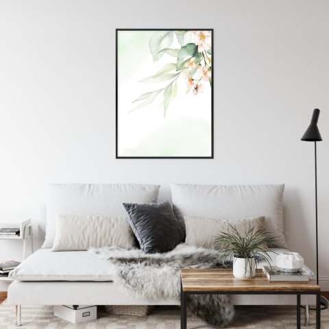 Plakat Akwarelowe Kwiatowe Detale Rama Aluminiowa Kolor Czarny