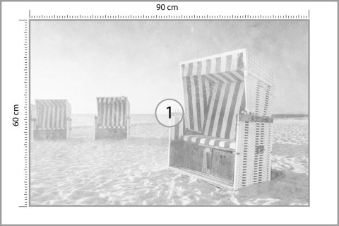 Fototapeta Ostsee Strandkörbe Black & White