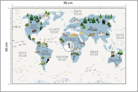 Fototapeta Animals World Map For Kids Wallpaper Design
