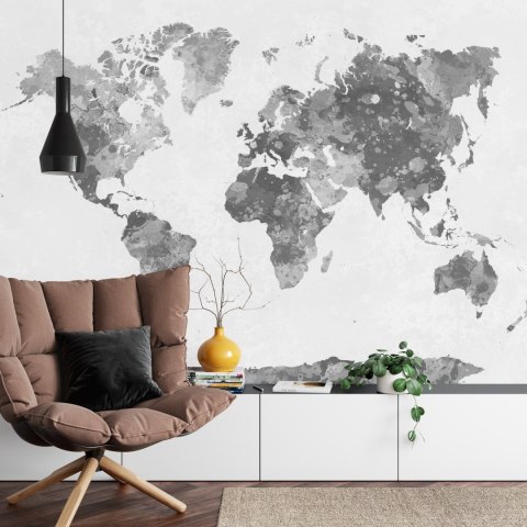 Fototapeta Mapa Świata Akwarela Monochromatyczne
