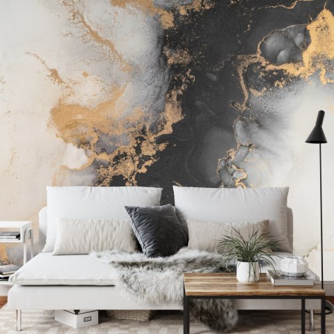 Fototapeta Marble Ink Abstract Art From Exquisite Original Painting For Abstract Background . Painting Was Painted Pattern Of Om