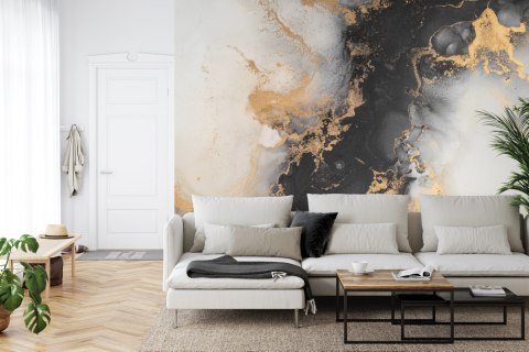 Fototapeta Marble Ink Abstract Art From Exquisite Original Painting For Abstract Background . Painting Was Painted Pattern Of Om