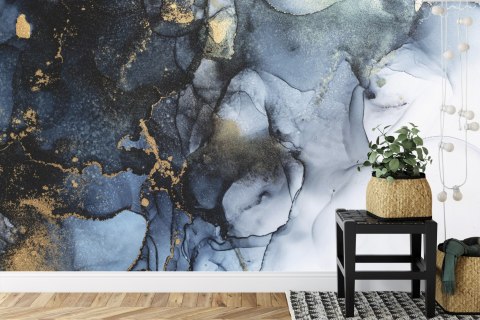 Fototapeta Marble Ink Abstract Art From Exquisite Original Painting For Abstract Background . Painting Was Painted Pattern Of Om