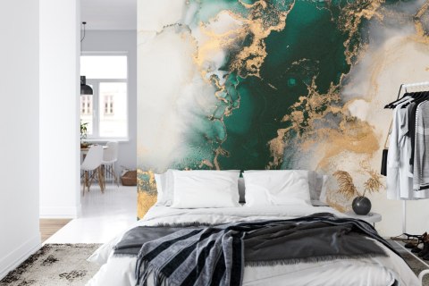 Fototapeta Marble Ink Abstract Art From Exquisite Original Painting For Abstract Background . Painting Was Painted Pattern Of Om