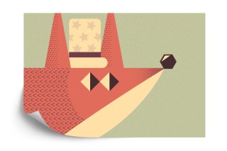 Fototapeta Of A Fox With A Hat