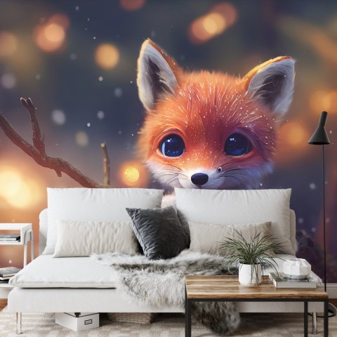 Fototapeta Red Fox Cub In The Snow