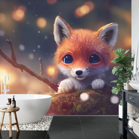 Fototapeta Red Fox Cub In The Snow