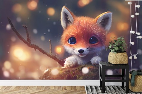Fototapeta Red Fox Cub In The Snow