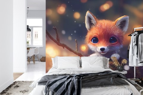 Fototapeta Red Fox Cub In The Snow