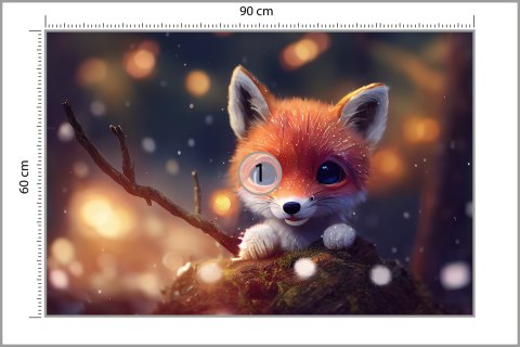 Fototapeta Red Fox Cub In The Snow