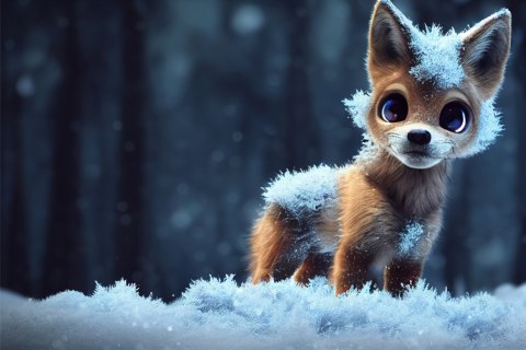 Fototapeta Red Fox In The Snow