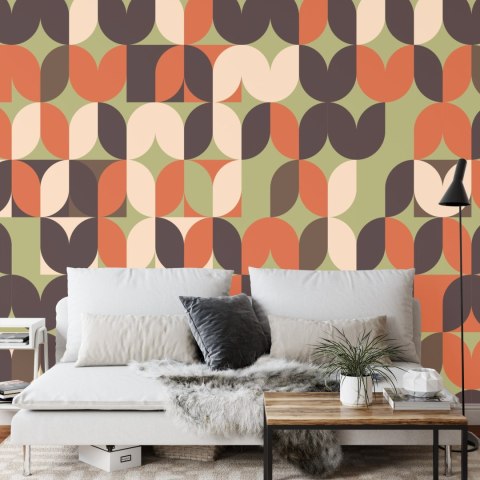 Fototapeta Retro Pattern, Geometric Colorful Abstract