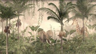 Fototapeta Tropical Trees And Leaves For Digital Printing Wallpaper, Custom Design Wallpaper - 3D