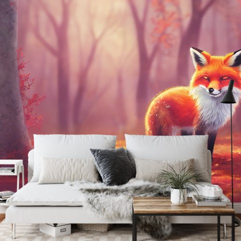 Fototapeta Woodland Fox In Autumn, Created With Ai, Artificial Intelligence