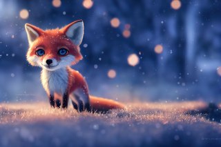 Fototapeta Woodland Fox In Winter Snow, Created With Ai, Artificial Intelligence