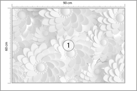 Fototapeta Beautiful, Elegant Paper Flower In The Style Of Hand-Made On A White Wall. 3D , 3D Rendering.