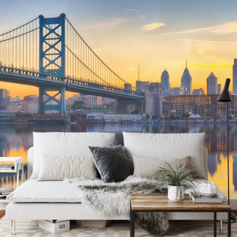 Fototapeta Philadelphia Sunset Skyline Refection